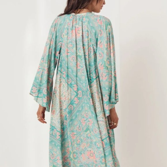 FARRAH HALF MOON GOWN Aqua - Picture 5 of 10